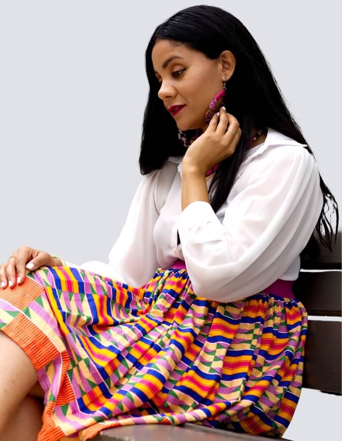 Jupe été KENTE, jupe midi africaine wax pagne pour femme fleuri été, foulard de tête, chapeau de tête, bandana,