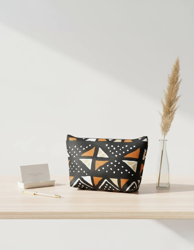 trousse de toilette motifs bogolan