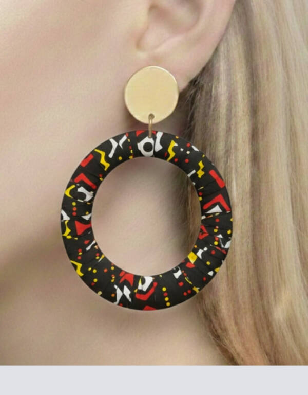 Boucles d'Oreilles Bamako rouge noir