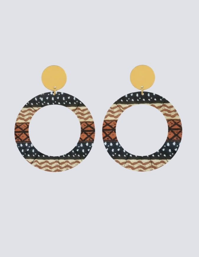 Boucles d'Oreilles Bamako zébrée